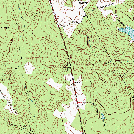 Topographic Map of Holloway Lake Dam, TX
