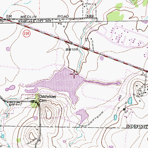 Topographic Map of Turner Lake Dam, TX