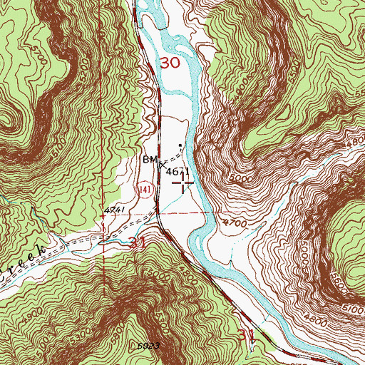 Topographic Map of Salt Creek, CO