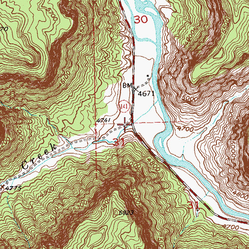 Topographic Map of Salt Creek Canyon, CO