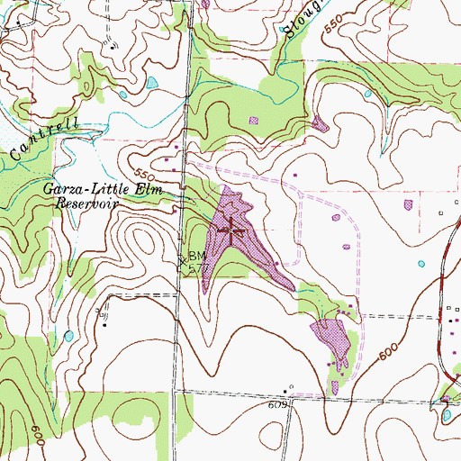 Topographic Map of Tannery Lake, TX