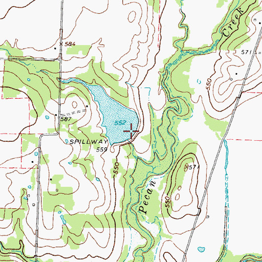 Topographic Map of Carr Lake, TX