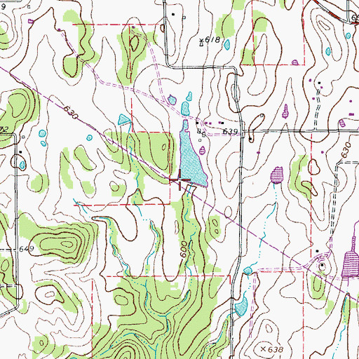 Topographic Map of Triple R Ranch Lake Dam, TX