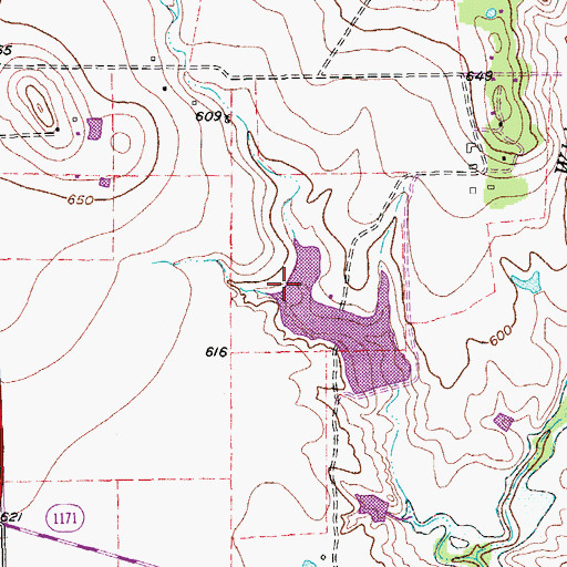 Topographic Map of Burger Lake Dam, TX