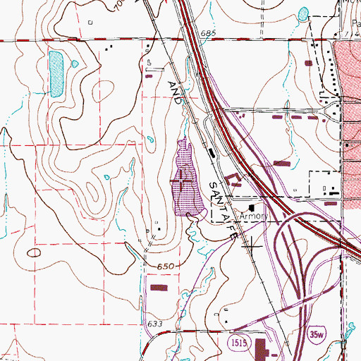 Topographic Map of Rayzor Lake, TX