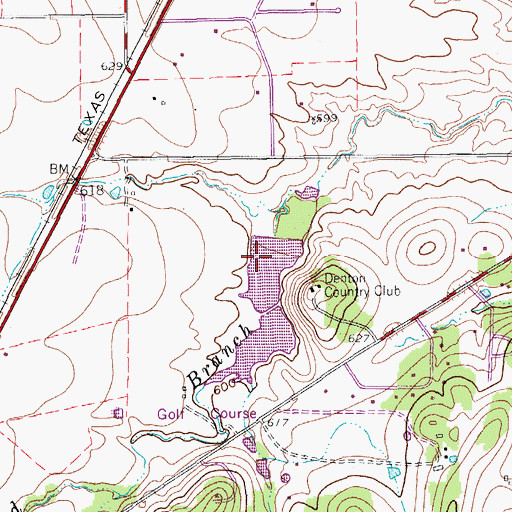 Topographic Map of Country Club Lake Dam, TX