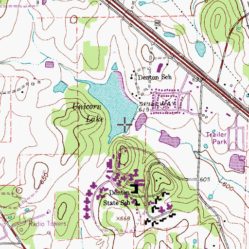 Topographic Map of Galbraith Lake Dam, TX