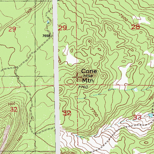 Topographic Map of Cone Mountain, CO