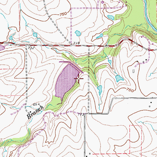 Topographic Map of Soil Conservation Service Site 41 Reservoir, TX