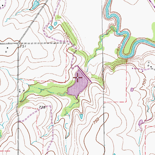 Topographic Map of Soil Conservation Service Site 42 Dam, TX