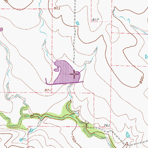 Topographic Map of Soil Conservation Service Site 4 Reservoir, TX