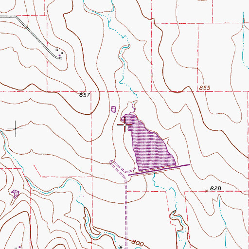Topographic Map of Soil Conservation Service Site 2 Reservoir, TX