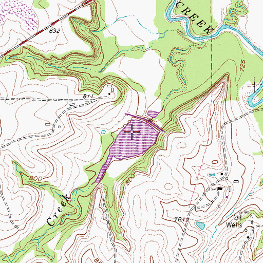 Topographic Map of Soil Conservation Service Site 38 Reservoir, TX