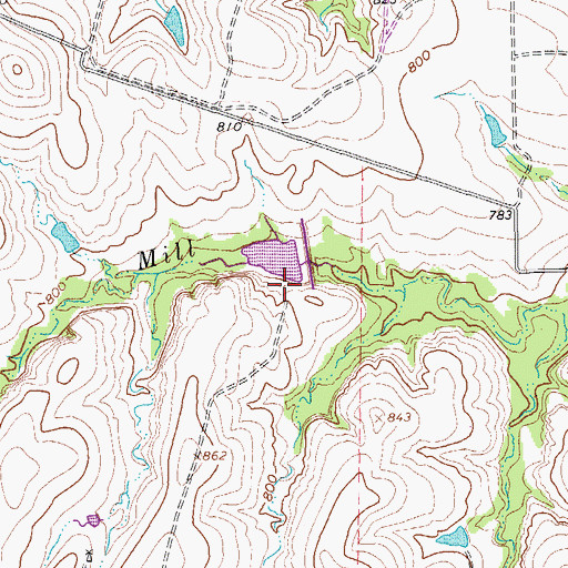 Topographic Map of Soil Conservation Service Site 39 Reservoir, TX