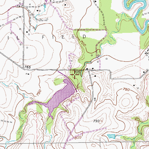 Topographic Map of Soil Conservation Service Site 40 Dam, TX