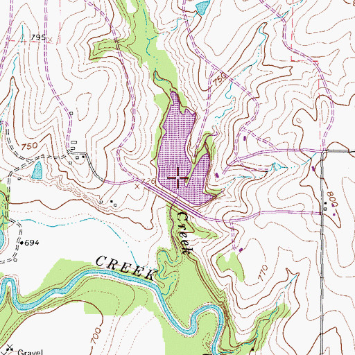 Topographic Map of Soil Conservation Service Site 50 Reservoir, TX