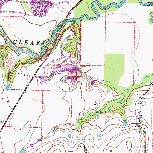 Topographic Map of Evans Lake, TX