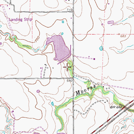 Topographic Map of Soil Conservation Service Site 55b Reservoir, TX