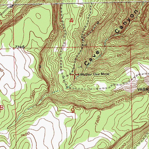 Topographic Map of Mother Dee Mine, CO
