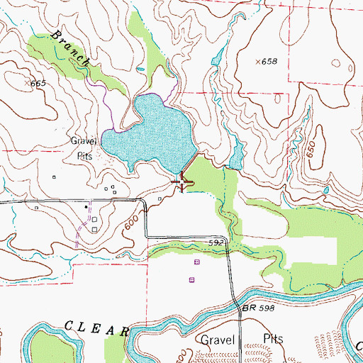 Topographic Map of Paddock Lake, TX