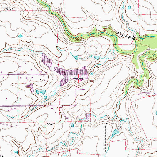 Topographic Map of Tedrow Lake Dam, TX