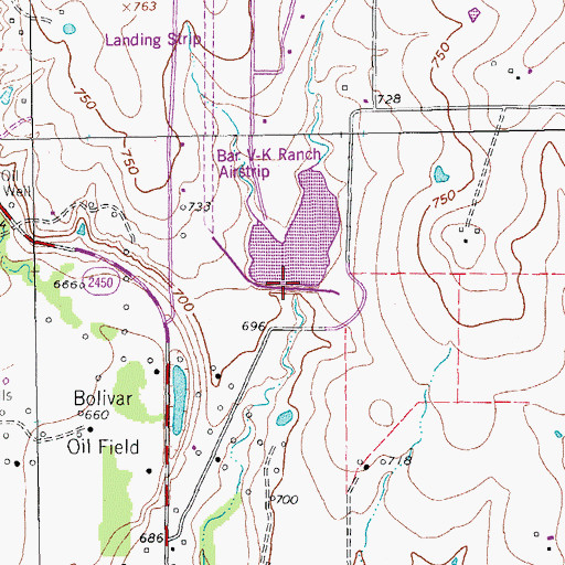 Topographic Map of Soil Conservation Service Site 51 Reservoir, TX