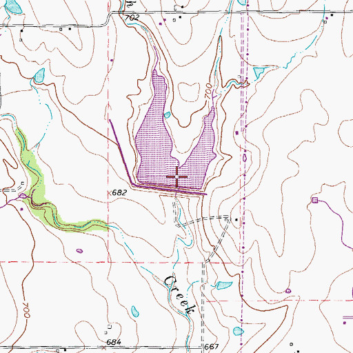 Topographic Map of Soil Conservation Service Site 53 Reservoir, TX
