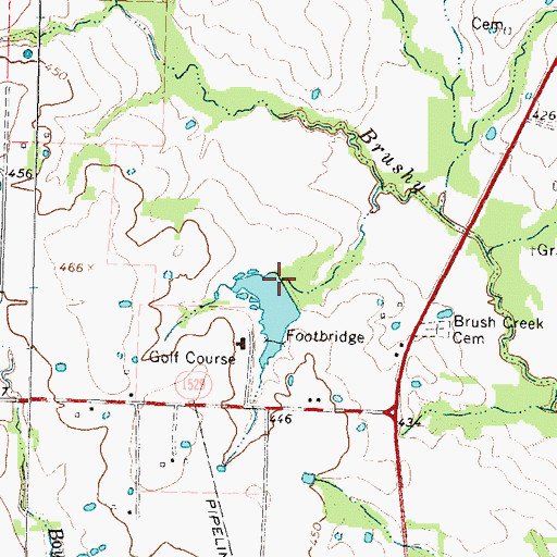 Topographic Map of Delta Country Club Dam, TX