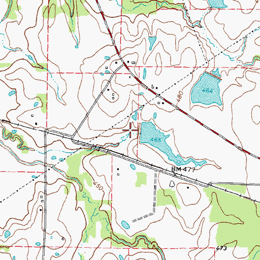 Topographic Map of Steward Lake Dam, TX