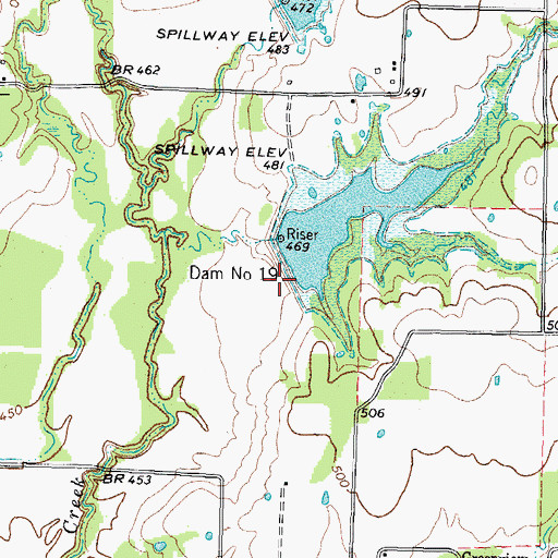 Topographic Map of Soil Conservation Service Site 19 Dam, TX