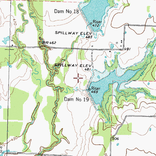 Topographic Map of Soil Conservation Service Site 19 Reservoir, TX