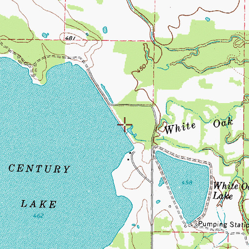 Topographic Map of Century Lake Dam, TX