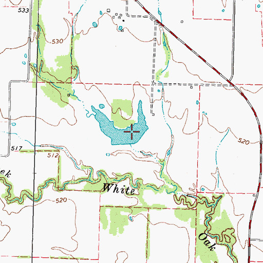 Topographic Map of James R Beck Lake Dam, TX
