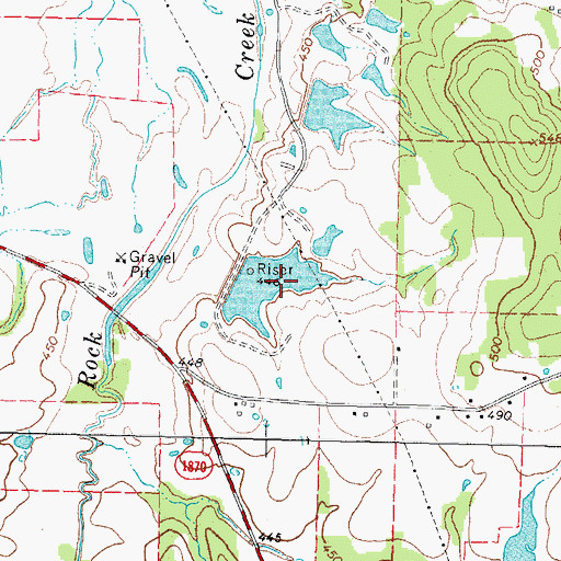 Topographic Map of Helm Lake Number 1, TX