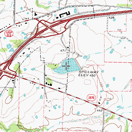 Topographic Map of Helm Lake Number 2, TX