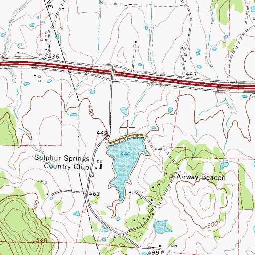 Topographic Map of Sulphur Springs Country Club Dam, TX