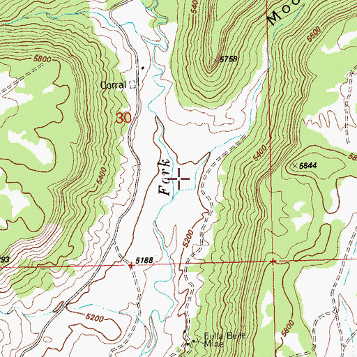 Topographic Map of Moon Canyon, CO