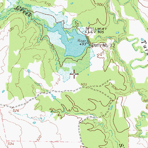Topographic Map of Soil Conservation Service Site 12 Dam, TX