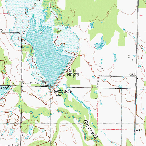 Topographic Map of Soil Conservation Service Site 23 Reservoir, TX