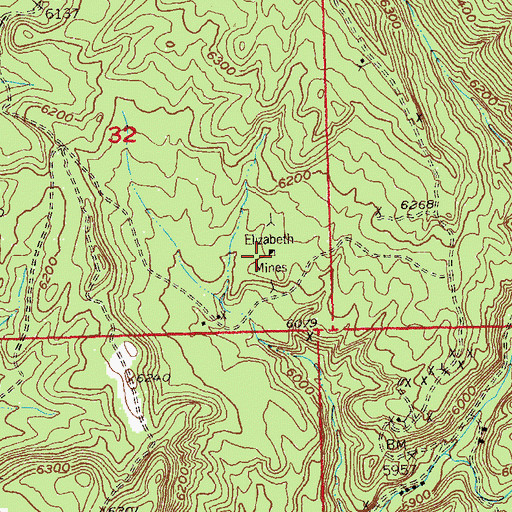 Topographic Map of Elizabeth Mines, CO