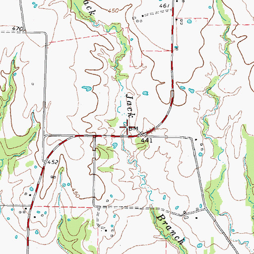 Topographic Map of Patterson Lake Dam, TX