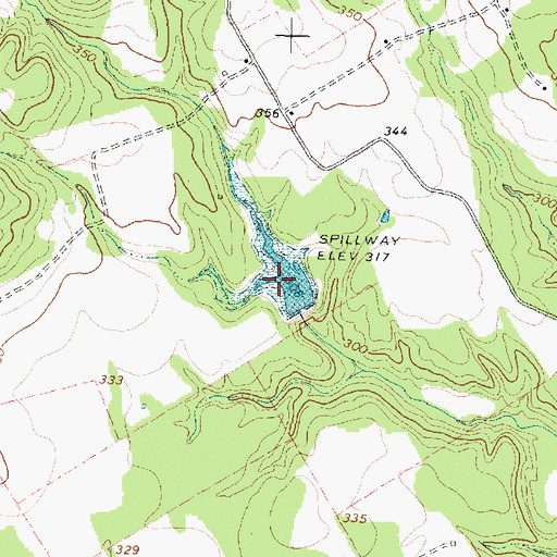 Topographic Map of Pearson Lake Dam, TX