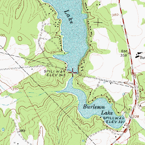 Topographic Map of Red Lake Dam, TX