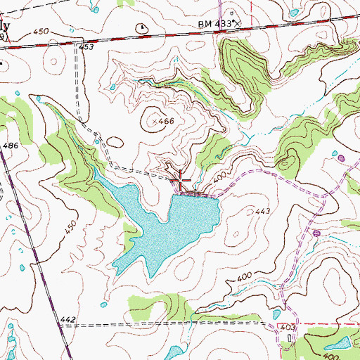 Topographic Map of Plum Creek Ranch Dam, TX