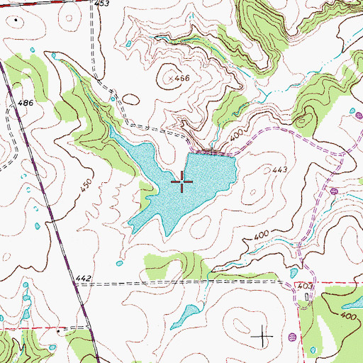 Topographic Map of Plum Creek Ranch Lake, TX