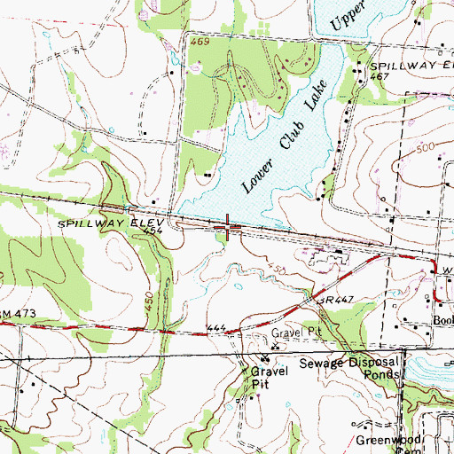 Topographic Map of Lower Club Lake Dam, TX