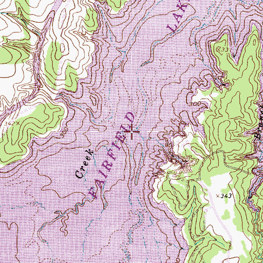 Topographic Map of Fairfield Lake, TX