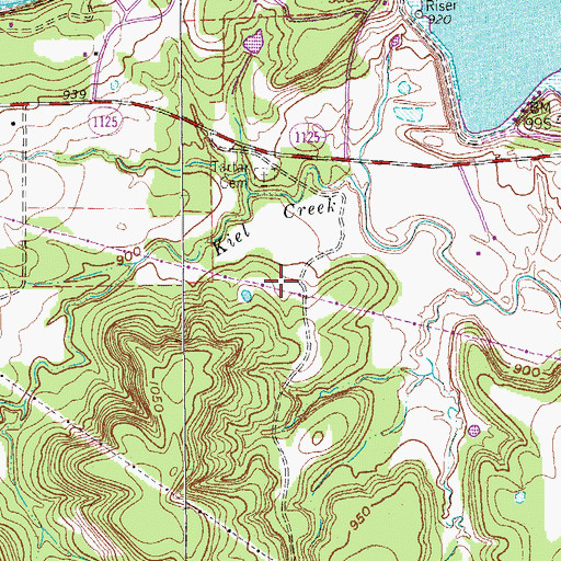 Topographic Map of Soil Conservation Service Site 8 Reservoir, TX