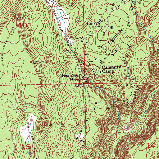 Topographic Map of New Verde Mines, CO