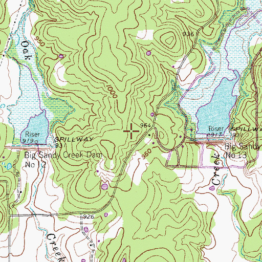 Topographic Map of Soil Conservation Service Site 12 Dam, TX